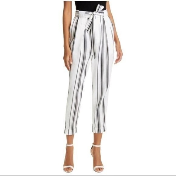 Ted Baker Pants - Ted Baker London Women’s Striped Tie Waist Cropped Pants Size 3 (US 8)